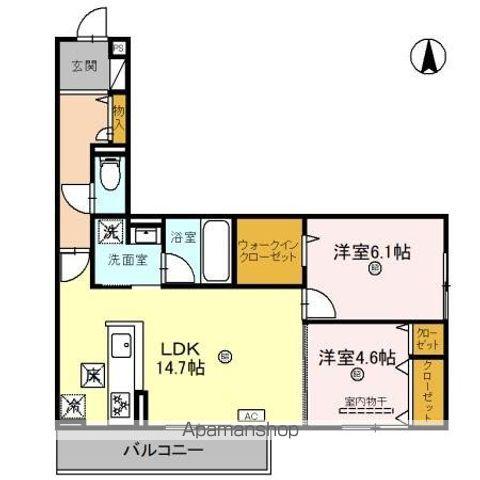 PALAISPOIRE A棟(2LDK/1階)の間取り写真