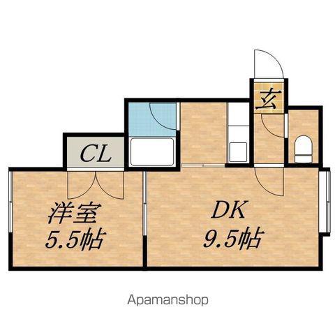 クリスタル弐番館(1LDK/3階)の間取り写真