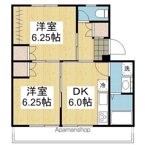 アルト堀江3号棟(2DK/1階)の間取り写真