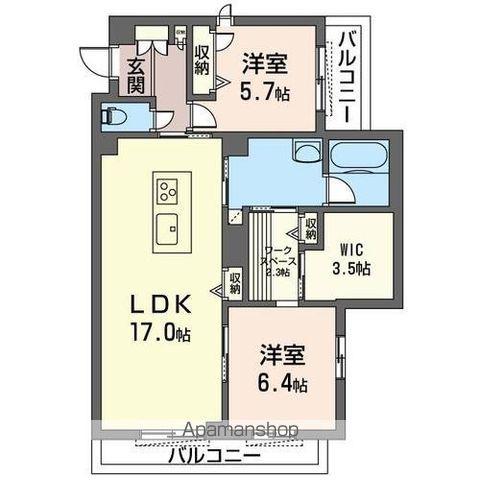 アリエッタ(2LDK/2階)の間取り写真