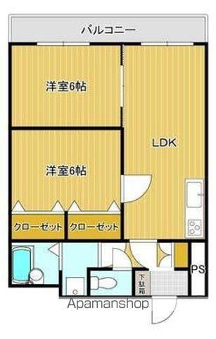 スカイコートけんとく町(2LDK/2階)の間取り写真
