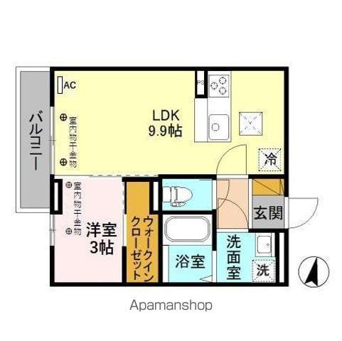 レフィナードB(1LDK/1階)の間取り写真