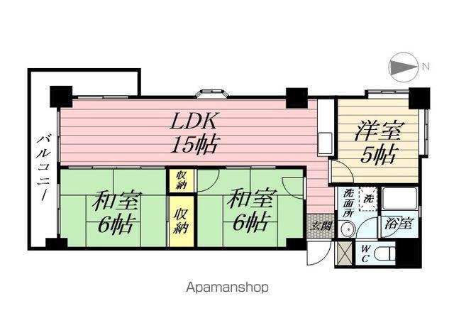 ハイタウンみずほⅡ(3LDK/1階)の間取り写真