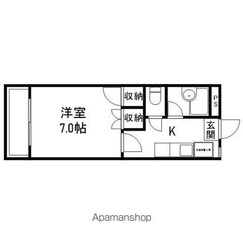 コーポ八木(1K/1階)の間取り写真