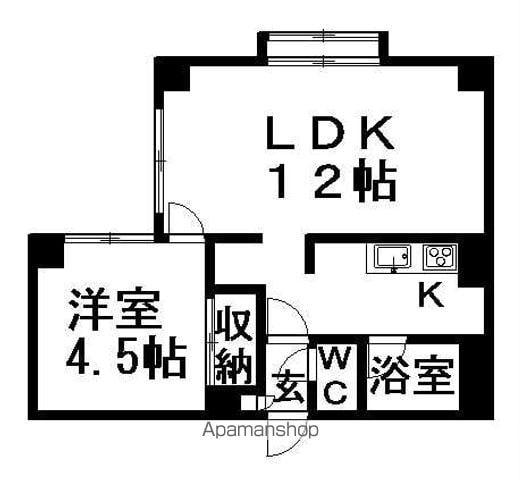 サンライト豊平(1LDK/2階)の間取り写真