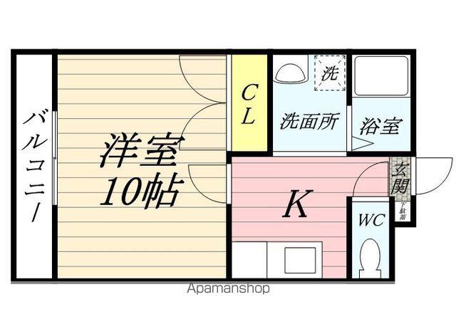 アクセスワケⅡ(1K/3階)の間取り写真