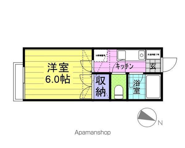 ソレイユ多賀城東A棟(1K/2階)の間取り写真
