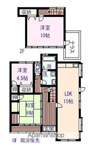 山陽本線 東福山駅 徒歩24分 1階建 築63年(3LDK)の間取り写真