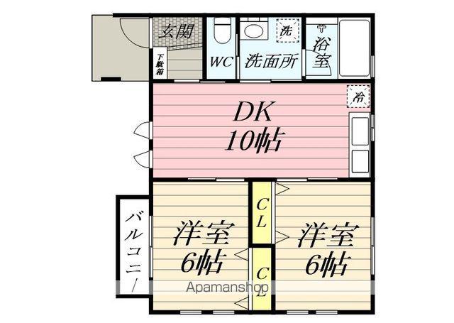 スパローヒルズ2(2DK/1階)の間取り写真