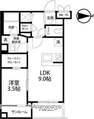 サクシードA(1LDK/2階)の間取り写真
