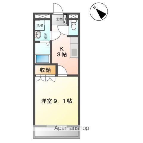 アムールハイム(1K/1階)の間取り写真
