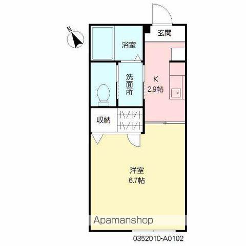 ゾンネンブルーメ(1K/1階)の間取り写真