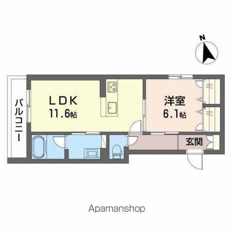 ABELIA(1LDK/2階)の間取り写真