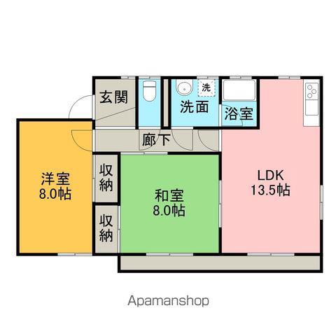 プラティークマンションⅠ(2LDK/1階)の間取り写真