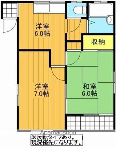 アントパレスC棟(2DK/1階)の間取り写真