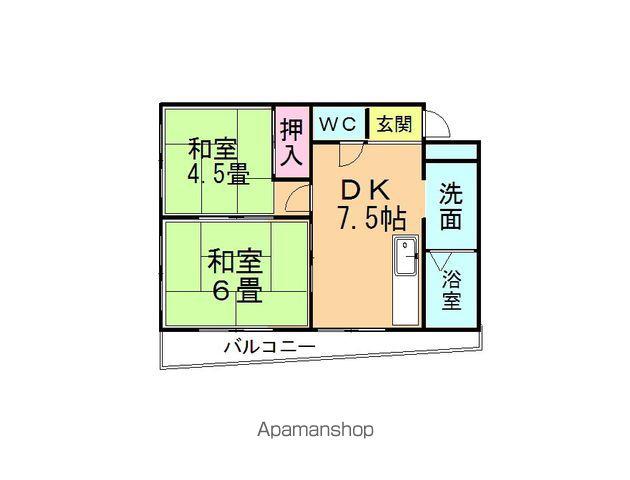リトルシャトーⅡ(2DK/3階)の間取り写真