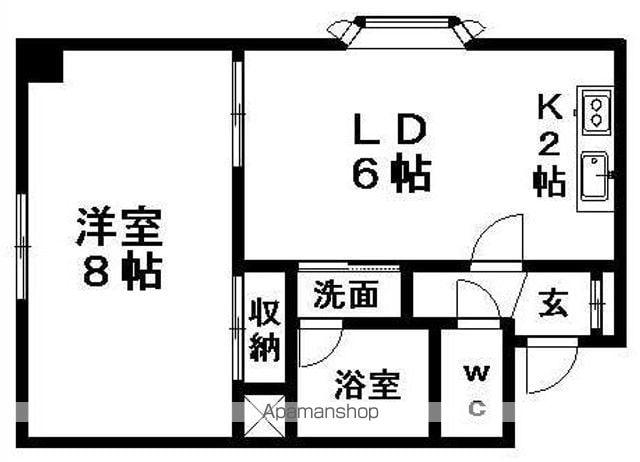 フジエール平岸(1DK/3階)の間取り写真