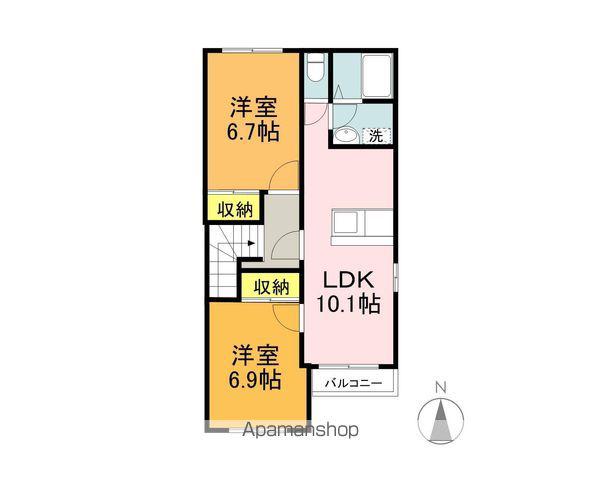 フェリーチェ Ⅰ(2LDK/2階)の間取り写真