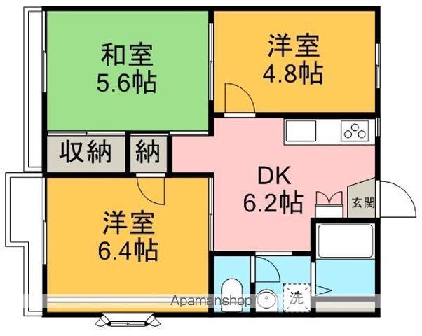 タウニーサイトウA棟(3DK/2階)の間取り写真