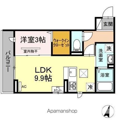 コート テラ(1LDK/1階)の間取り写真