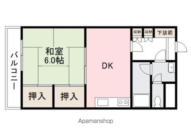 ダイアパレス栗林(1DK/4階)の間取り写真