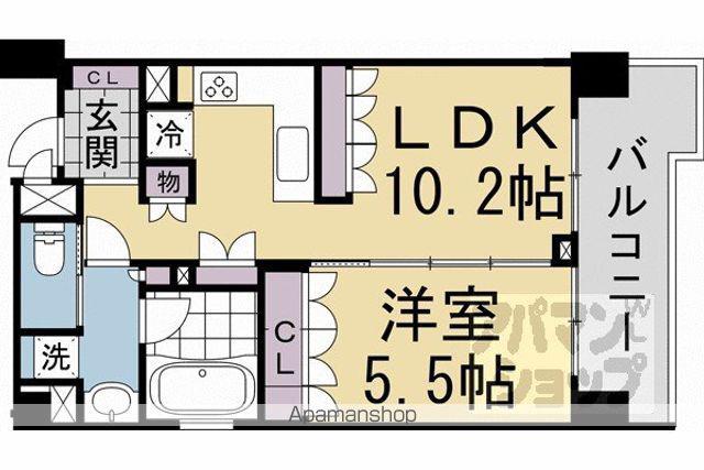 リーガル京都御所西III(1LDK/4階)の間取り写真