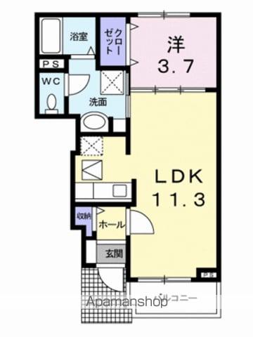 カーサ・ミトモⅠ(1LDK/1階)の間取り写真