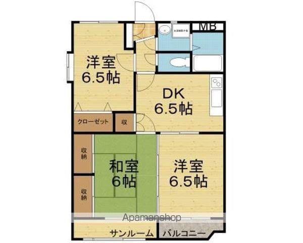 プラセール春日(3DK/2階)の間取り写真