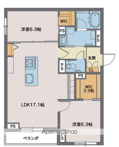 グランアムリエ鉄砲町(2LDK/1階)の間取り写真