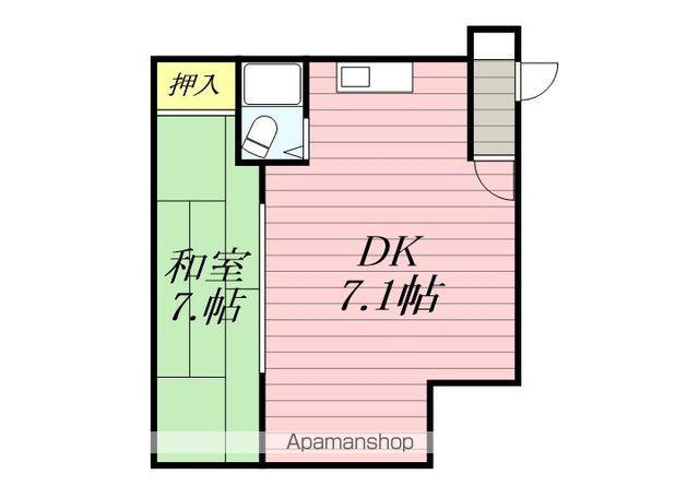 ハイツリバーサイド(1DK/2階)の間取り写真