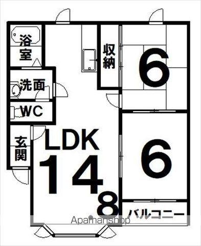 グリーンリーフ(2LDK/2階)の間取り写真