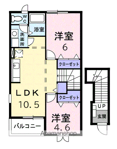 サンクレストⅡ(2LDK/2階)の間取り写真