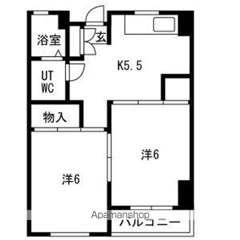 マルエイビル(2DK/2階)の間取り写真