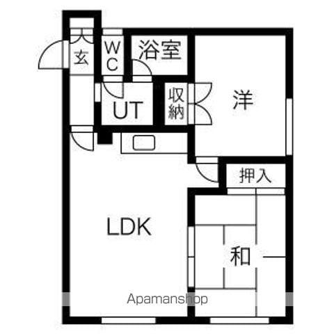 グリーンロードハイツ(2LDK/2階)の間取り写真