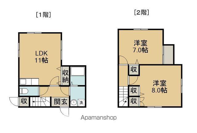 予讃線 丸亀駅 徒歩79分 2階建 築26年(2LDK)の間取り写真