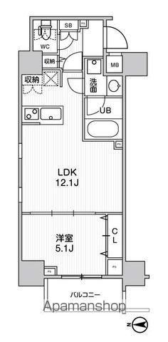 ステージグランデ錦糸町2(1LDK/2階)の間取り写真