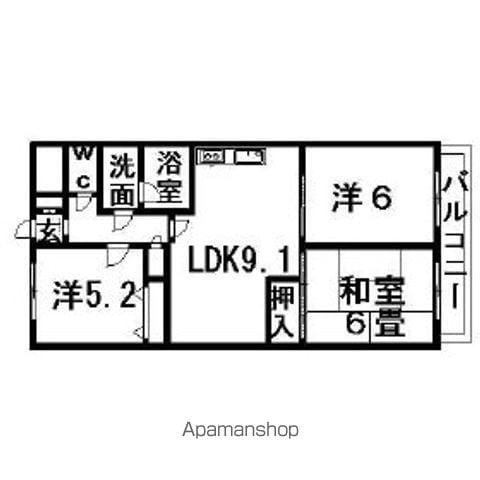 ホポロ東万代(3LDK/4階)の間取り写真