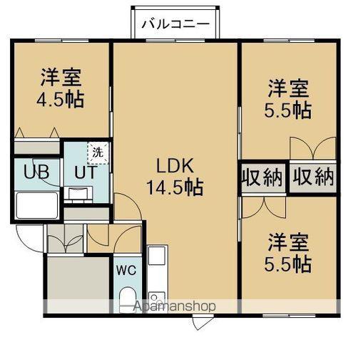 ロイヤルシティ日吉A(3LDK/2階)の間取り写真