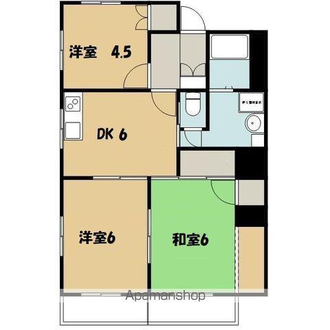 三愛ハイツ(3DK/2階)の間取り写真