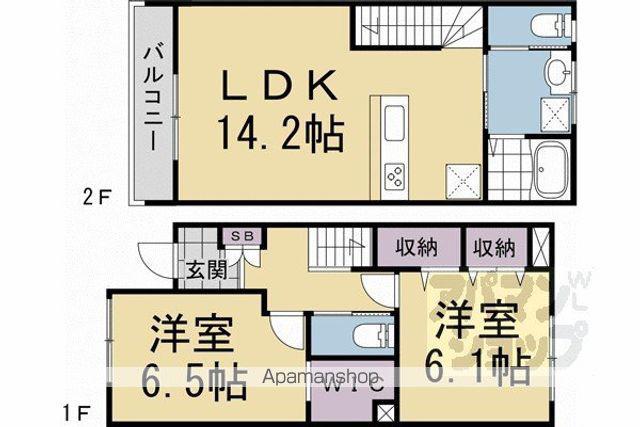 フォレストメゾン梅小路(2LDK)の間取り写真