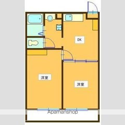 旭ヶ丘イースト(2DK/2階)の間取り写真