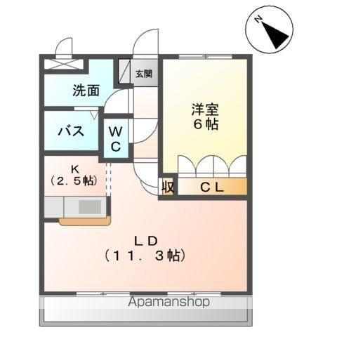 コンフォルト(1LDK/1階)の間取り写真