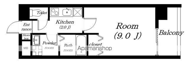 珠光ビル南草津(1K/6階)の間取り写真