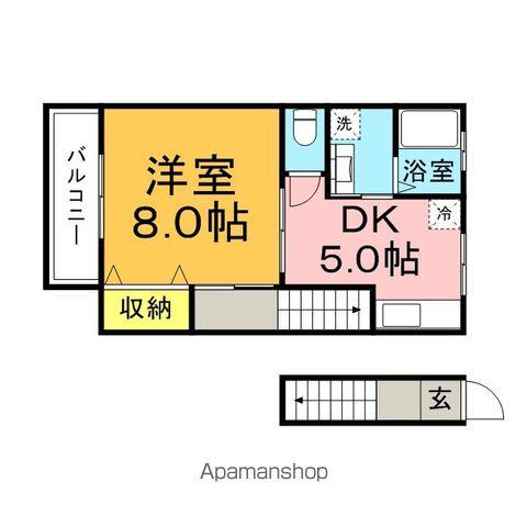 セレナーデ KEN2(1DK/2階)の間取り写真