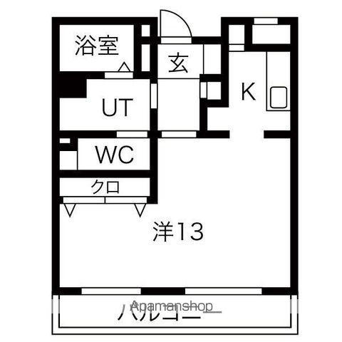 向陽町レジデンス(1K/1階)の間取り写真