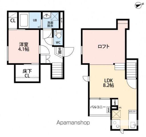 CB西久留米ラヴィドゥース(1LDK/2階)の間取り写真