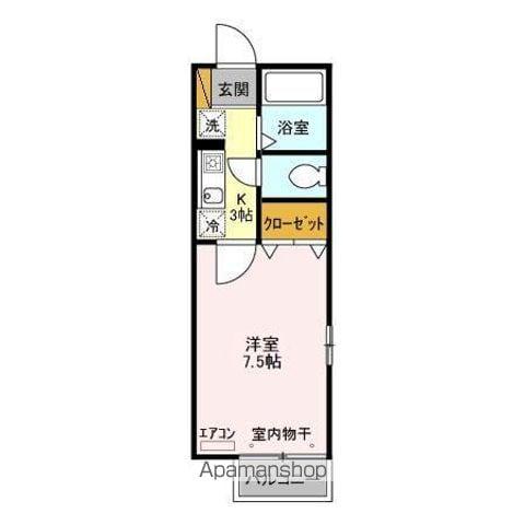 サンモール(1K/1階)の間取り写真