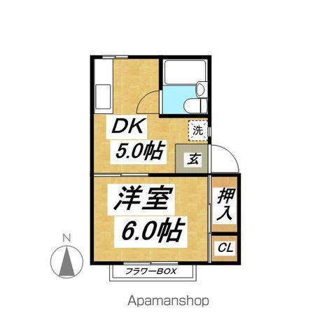 コーポ・パピヨン(1DK/2階)の間取り写真