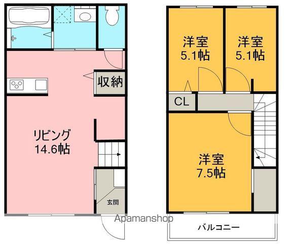 名古屋市東山線 中村公園駅 徒歩13分 2階建 築1年(3LDK)の間取り写真