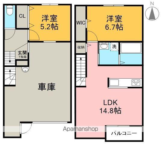 善進町4丁目連家轟(2LDK/1階)の間取り写真